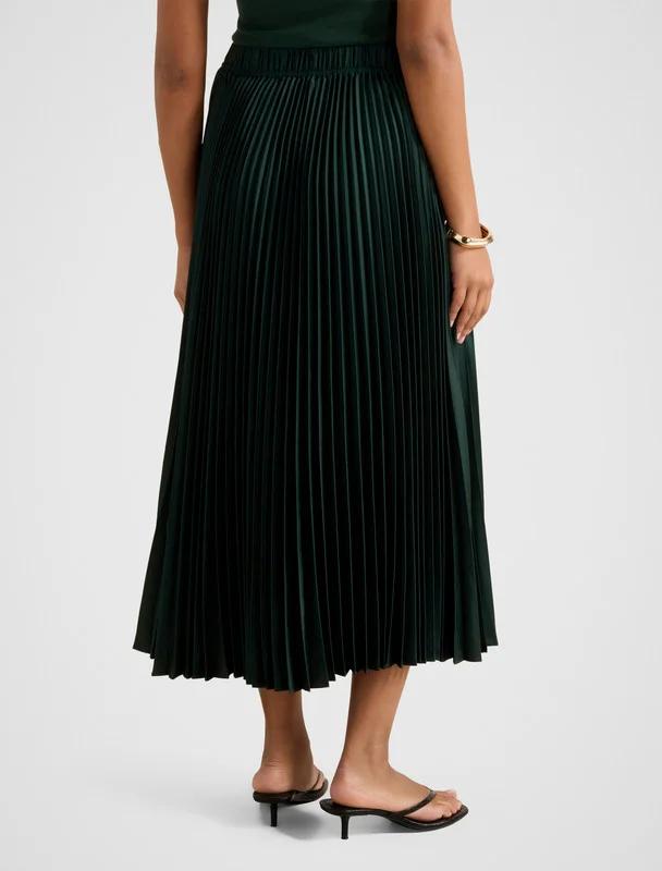 forever new  ESTELLE Satin Pleated Midi Skirt for Women | Best Price UAE